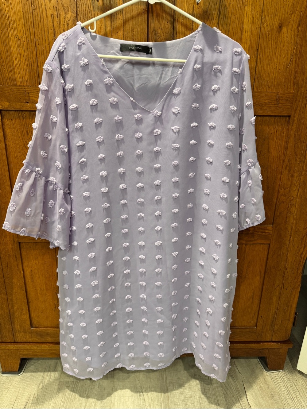 Fashion Brand Company Lavender Midi Dress with Textured Dots